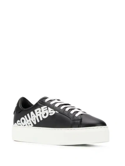 Shop Dsquared2 Printed Logo Low-top Sneakers In Black