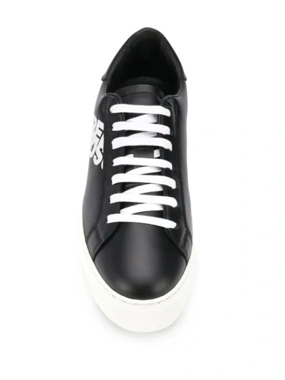Shop Dsquared2 Printed Logo Low-top Sneakers In Black