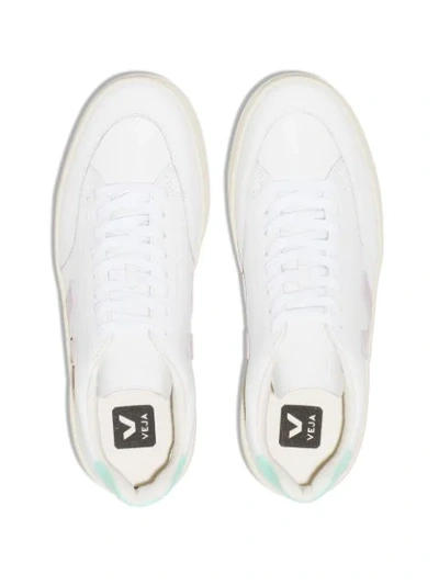 Shop Veja V12 Logo Sneakers In White