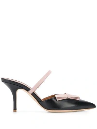 Shop Malone Souliers Pointed Bow Pumps In Black