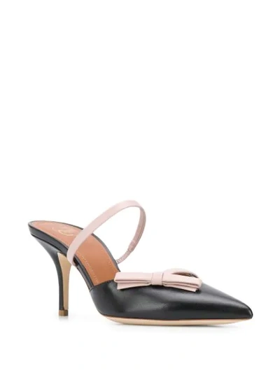 Shop Malone Souliers Pointed Bow Pumps In Black