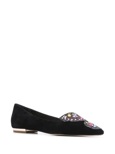 Shop Sophia Webster Butterfly Embellished Ballerina Shoes In Black