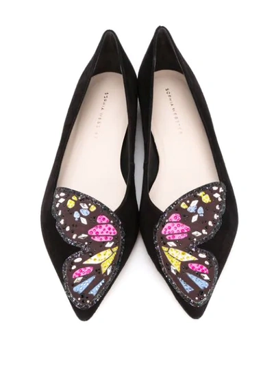 Shop Sophia Webster Butterfly Embellished Ballerina Shoes In Black