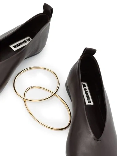 Shop Jil Sander Anklet-detail Ballerina Shoes In Brown