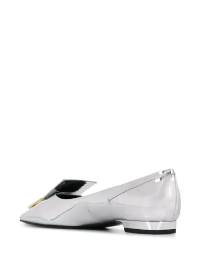 Shop Givenchy Mystic Double-g Loafers In Silver