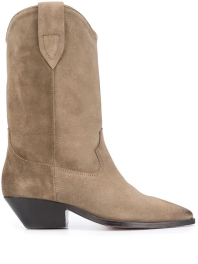 Shop Isabel Marant Duerto Textured Style Boots In Neutrals