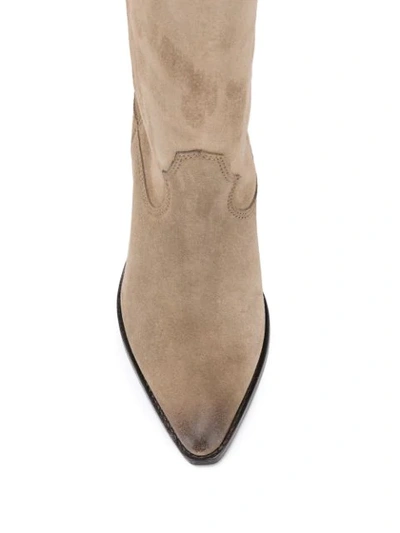 Shop Isabel Marant Duerto Textured Style Boots In Neutrals