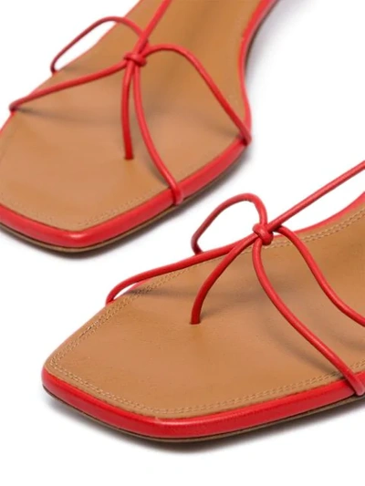 Shop Zimmermann 40mm Strappy Kitten Heel Sandals In Red