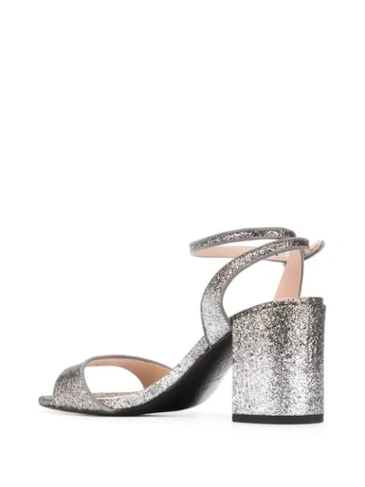 Shop Ash Glitter Effect Sandals In Silver