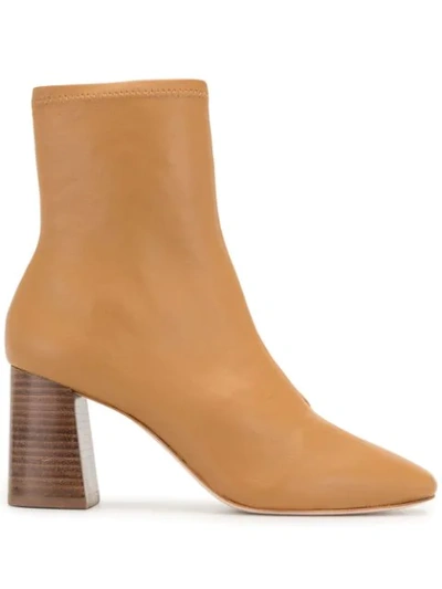 Shop Loeffler Randall Elise Mid-heel Leather Boots In Brown