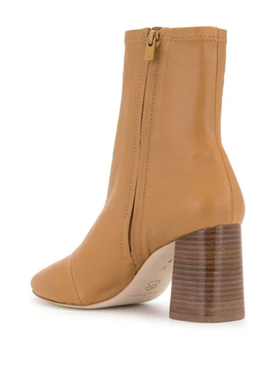 Shop Loeffler Randall Elise Mid-heel Leather Boots In Brown