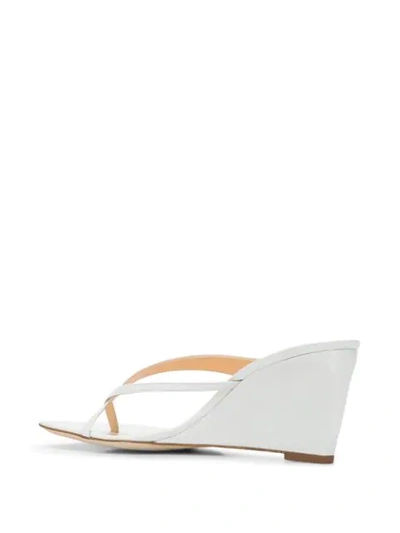 Shop By Far Wedge Heel Sandals In White