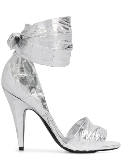 Shop Tom Ford Ankle Strap 110mm Sandals In Silver