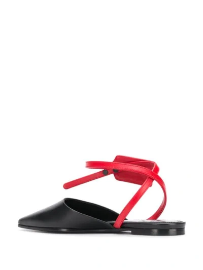 Shop Off-white Logo Tag Flat Mules In Black