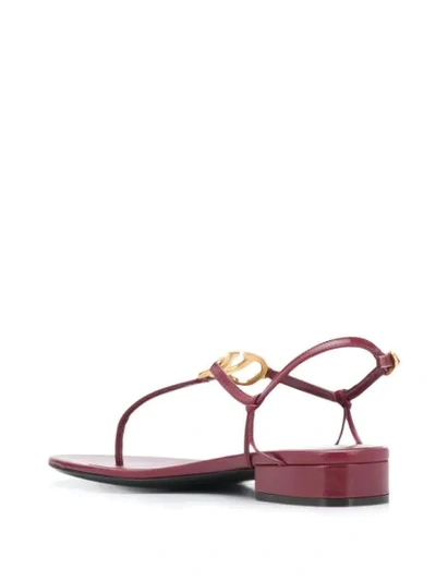 Shop Valentino Vlogo Thong Sandals In Red