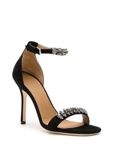 Shop Tory Burch Penelope Crystal-embellished Sandals In Black