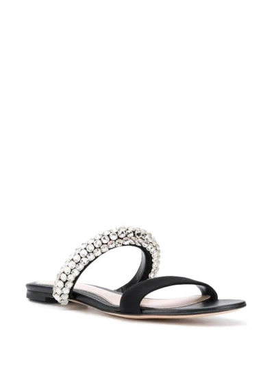 Shop Alexander Mcqueen Embellished-strap Sandals In Black