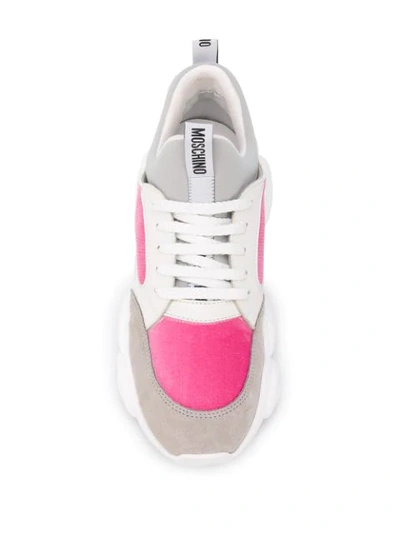 Shop Moschino Teddy Sneakers In Grey