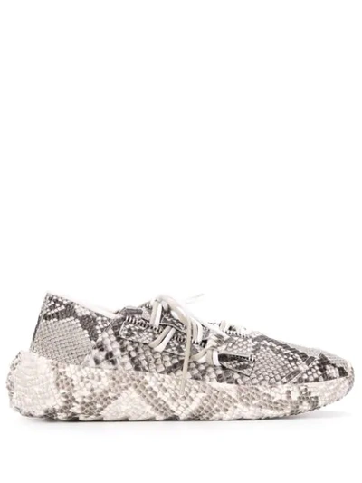 Shop Giuseppe Zanotti Urchin Snakeskin-effect Sneakers In Grey
