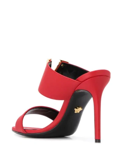 Shop Versace Virtus Strappy Mules In Red