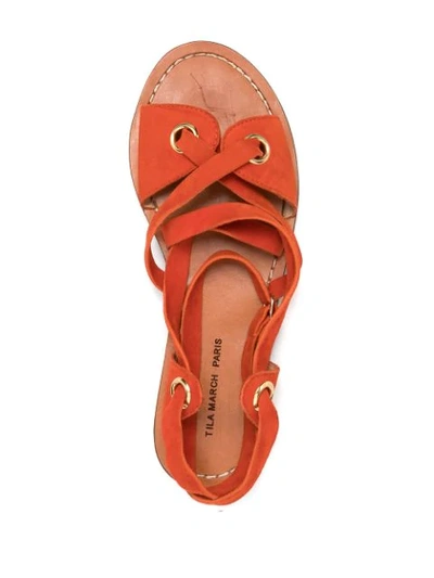 Shop Tila March Barbara Flat Sandals In Orange