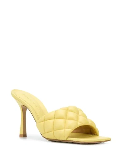 Shop Bottega Veneta Padded Quilted 100mm Sandals In Yellow