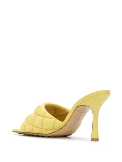 Shop Bottega Veneta Padded Quilted 100mm Sandals In Yellow