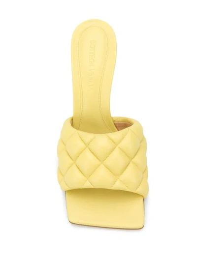 Shop Bottega Veneta Padded Quilted 100mm Sandals In Yellow