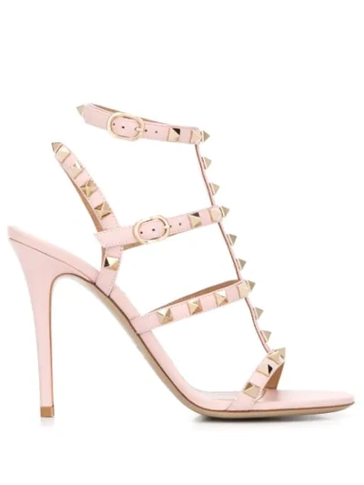 Shop Valentino Rockstud 120mm Sandals In Pink