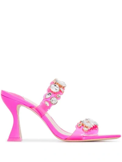 Shop Sophia Webster Ritzy 85mm Embellished Sandals In Pink