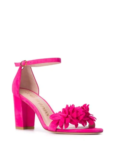 Shop Stuart Weitzman Floral Open-toe Sandals In Pink