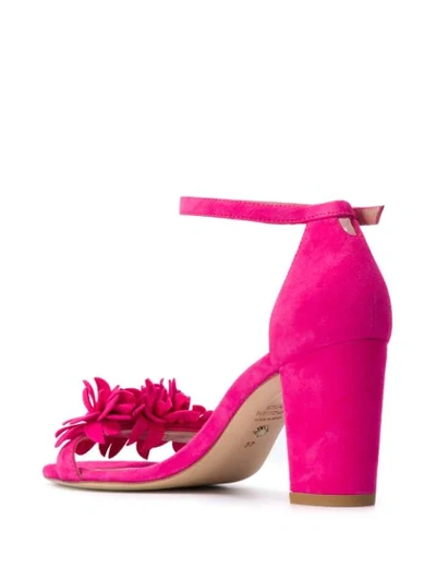Shop Stuart Weitzman Floral Open-toe Sandals In Pink