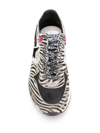 Shop Golden Goose Running Sole Lace-up Sneakers In Silver