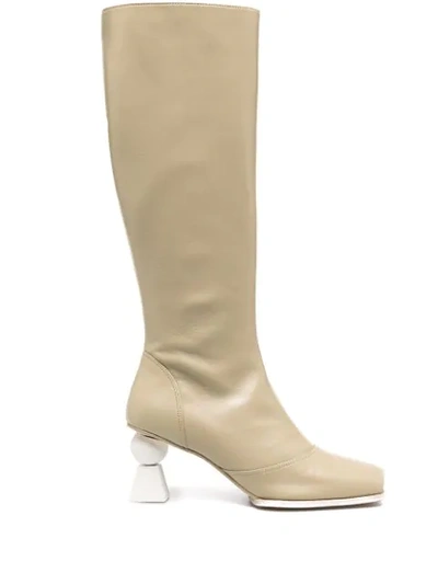 Shop Jacquemus Olive Knee Boots In Green