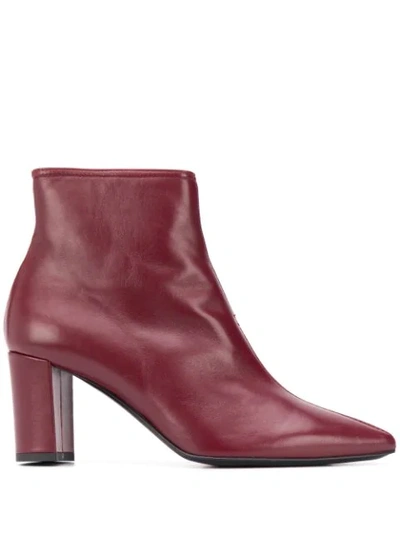 Shop Agl Attilio Giusti Leombruni Leather Ankle Boots In Red