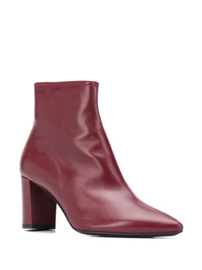 Shop Agl Attilio Giusti Leombruni Leather Ankle Boots In Red