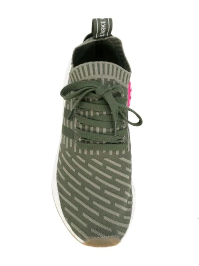Shop Adidas Originals Nmd_r2 Primeknit Sneakers In Green