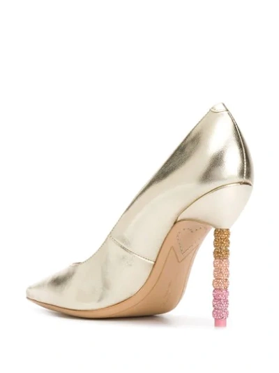 Shop Sophia Webster Coco Crystal-beaded Heel Pumps In Gold