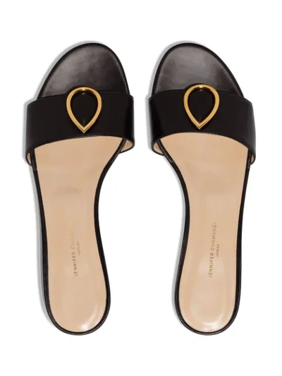 Shop Jennifer Chamandi Andrea Leather Sandals In Black
