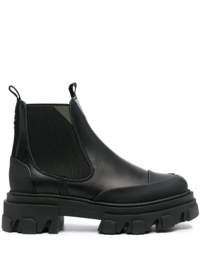 Shop Ganni Chunky Sole Boots In Black