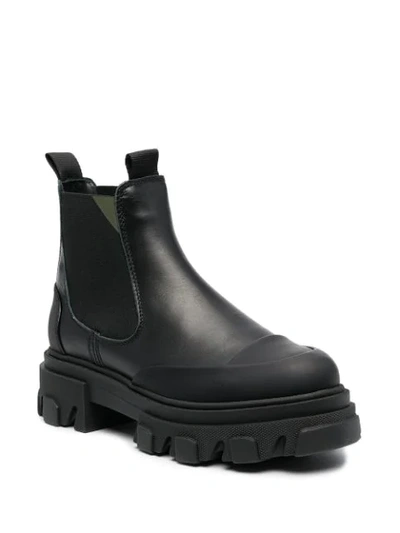 Shop Ganni Chunky Sole Boots In Black