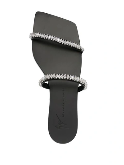 Shop Giuseppe Zanotti Casablanca Gemstone-embellished Sandals In Black