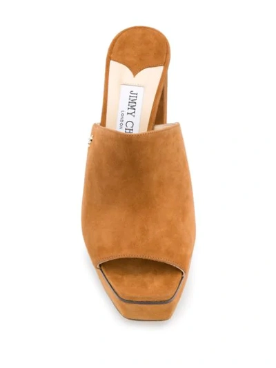 Shop Jimmy Choo Bethen 115mm Mule Sandals In Brown