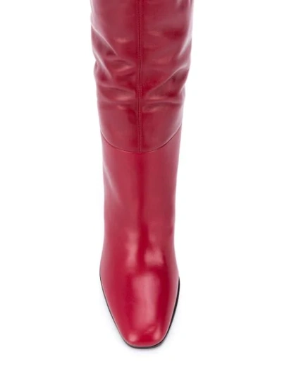 Shop Saint Laurent Jane Over-the-knee Boots In Red