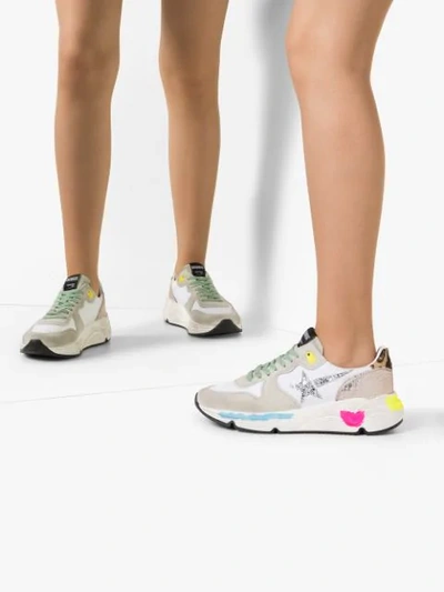 Shop Golden Goose Running Sole Sneakers In White