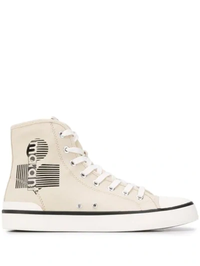 Shop Isabel Marant Logo-print Canvas Sneakers In Neutrals