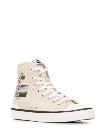 Shop Isabel Marant Logo-print Canvas Sneakers In Neutrals