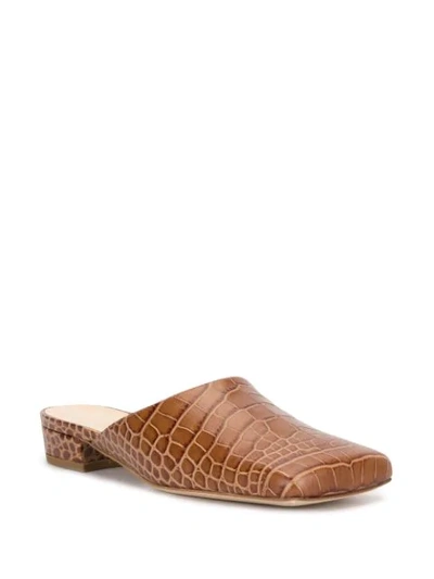 Shop A.w.a.k.e. Ken Embossed Mules In Brown