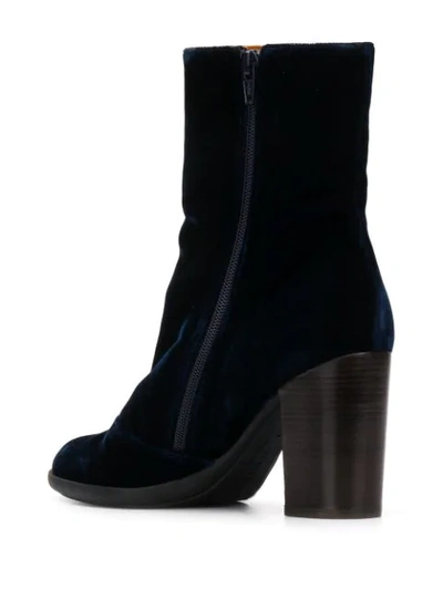 Shop Chie Mihara Fargo Silk Velvet Boots In Blue