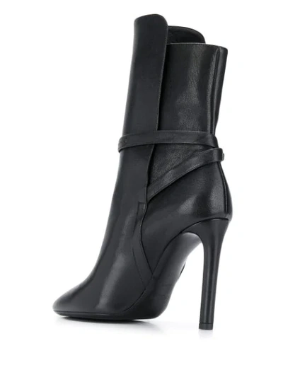 Shop Saint Laurent High-heeled Pointed Ankle Boots In Black